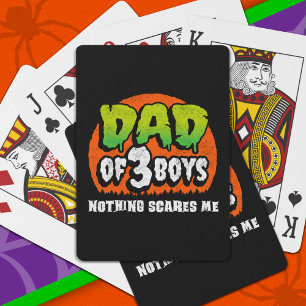Baraja De Cartas Halloween divertido nada me asusta papá de 3 niños