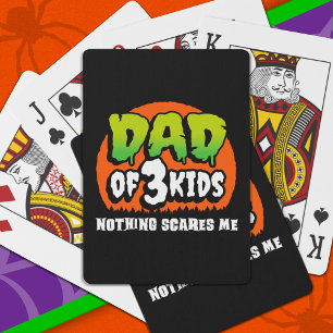 Baraja De Cartas Halloween divertido nada me asusta papá de 3 niños