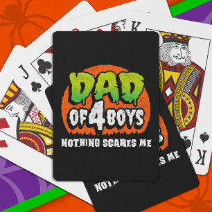 Baraja De Cartas Halloween divertido nada me asusta papá de 4 niños