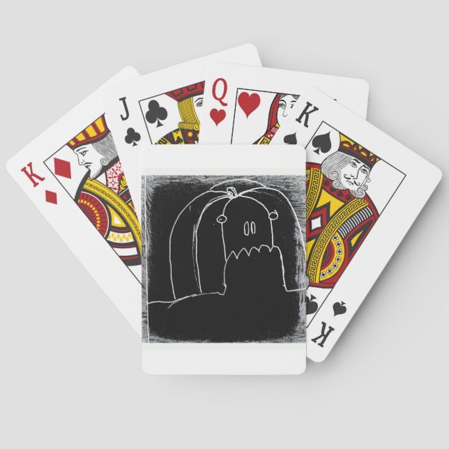 Baraja De Cartas halloween en yaie de desfile negro (Reverso)