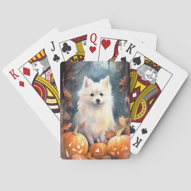 Baraja De Cartas Halloween Eskimo Estadounidense con calabazas asus (Reverso)