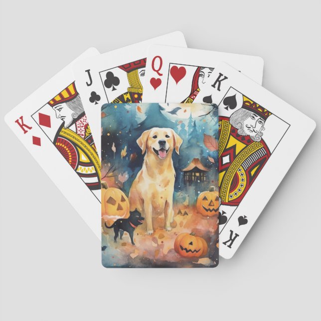 Baraja De Cartas Halloween Finlandés Lappund Con Calabazas Temerosa (Reverso)
