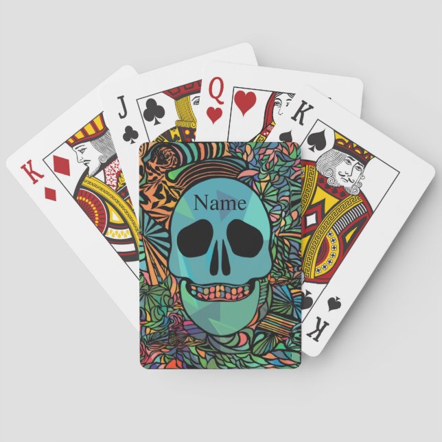 Baraja De Cartas Halloween Hippie Skull Thunder_Cove (Reverso)