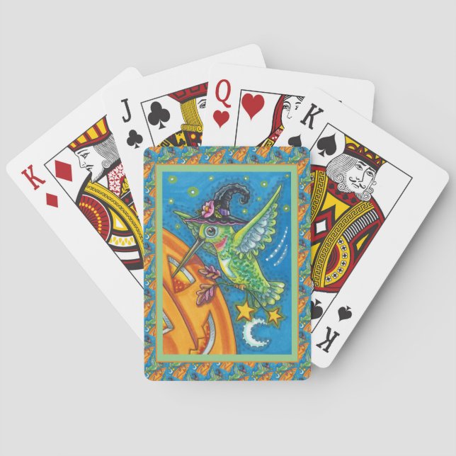 BARAJA DE CARTAS HALLOWEEN HUMMINGBIRD & JACK O LANTERN WHIMSY (Reverso)