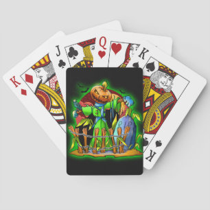 Baraja De Cartas Halloween Lady Scarecrow Cabeza de calabaza QEPD B