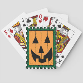 Baraja De Cartas Halloween Naranja cuadrado Jack O' Lantern