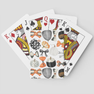 Baraja De Cartas Halloween otoño arco acuarela patrón calabaza