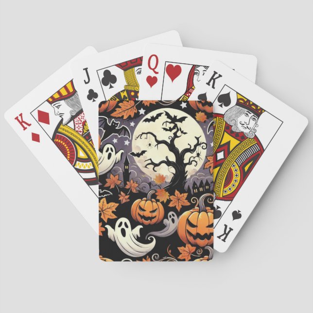 Baraja De Cartas Halloween/otoño/otoño (Reverso)