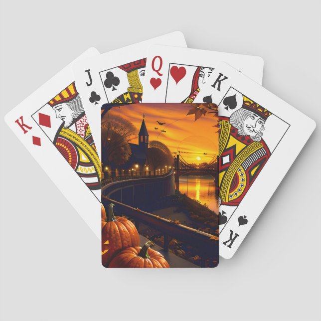 Baraja De Cartas Halloween Paisaje Dos (Reverso)