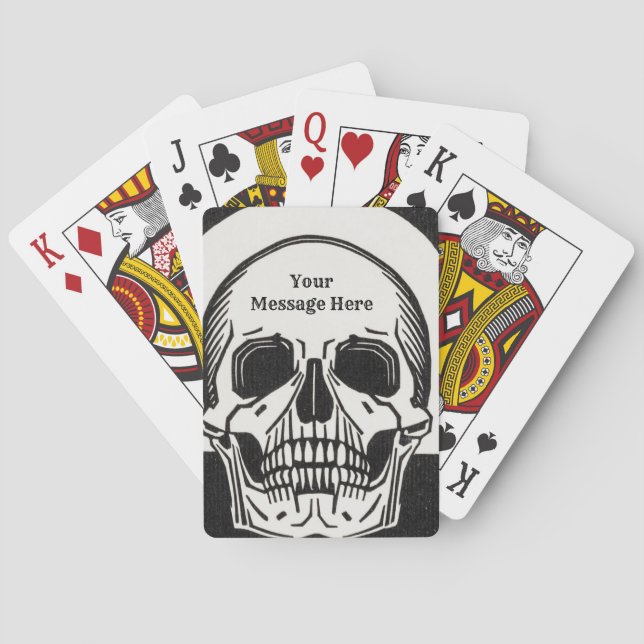Baraja De Cartas Halloween Party Personalizado Skeleton Birthday (Reverso)