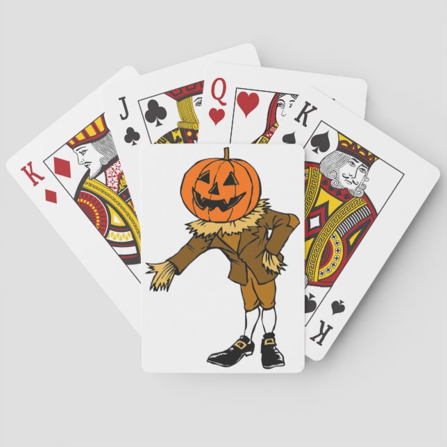 BARAJA DE CARTAS HALLOWEEN PUMPKIN HEAD SCARECROW PILGRIM (Reverso)
