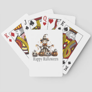 Baraja De Cartas Halloween Scarecrow Design con Jack-o'-Lanterns  