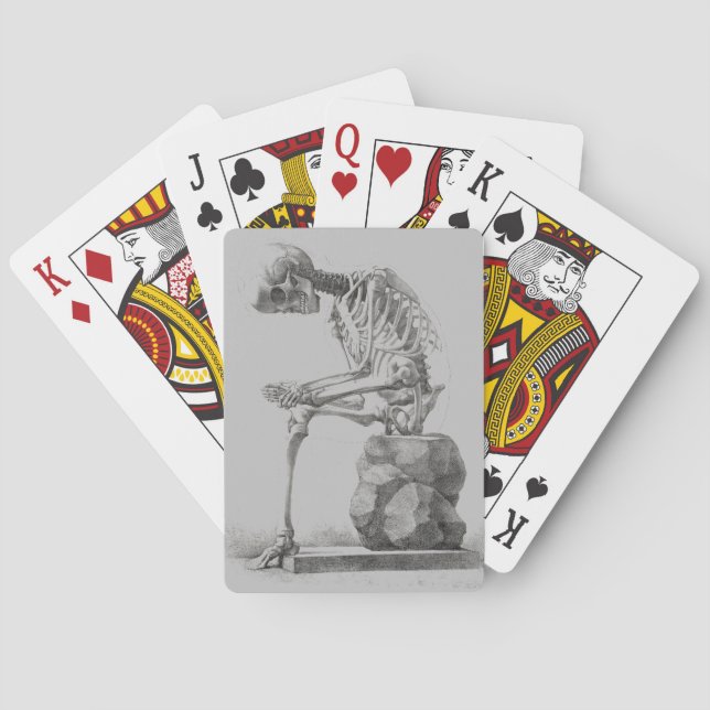 Baraja De Cartas Halloween Skeleton Sitting Anatomy (Reverso)