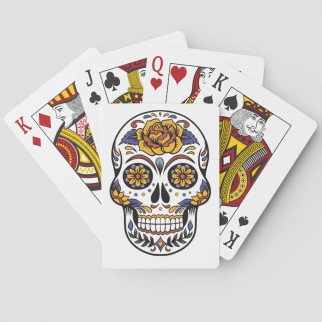 Baraja De Cartas Halloween Skull (Reverso)