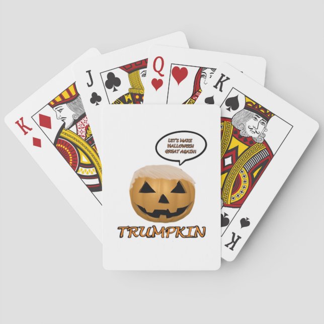 Baraja De Cartas Halloween Trumpkin hecho (Reverso)