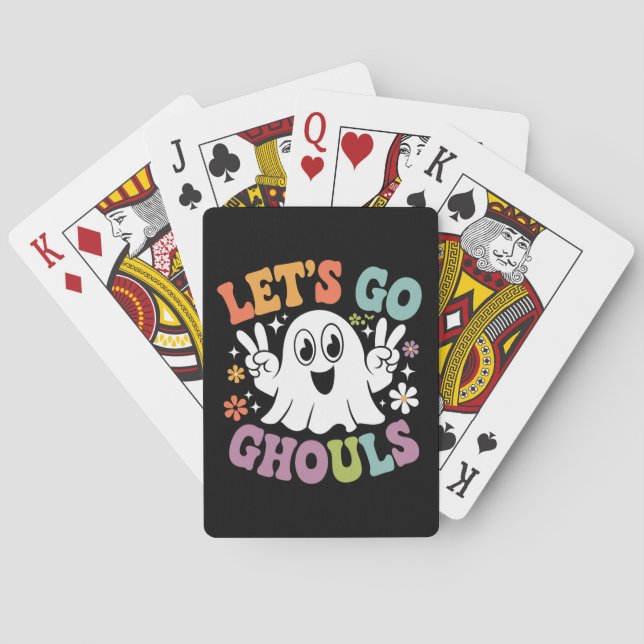 Baraja De Cartas Halloween Vamos Ghouls Ghost Retro Costume (Reverso)