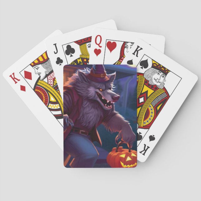 Baraja De Cartas Halloween/werewolf/otoño/otoño (Reverso)