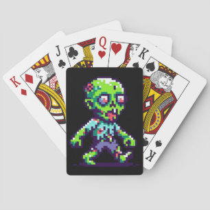 Baraja De Cartas Halloween zombie divertido de 8 bits