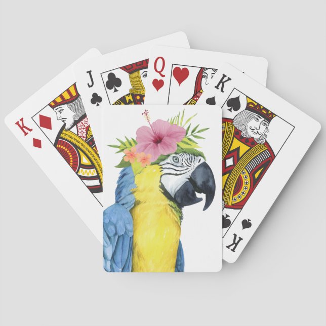 Baraja De Cartas Halo tropical - loro (Reverso)