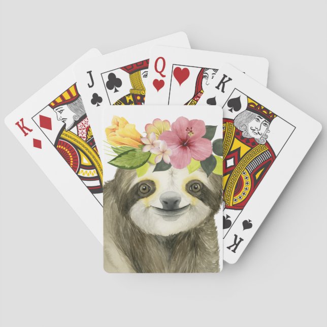 Baraja De Cartas Halo tropical| Sweet Sloth (Reverso)