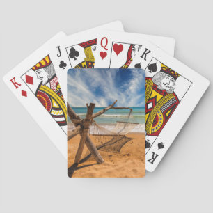 Baraja De Cartas Hamaca en un complejo playero tropical