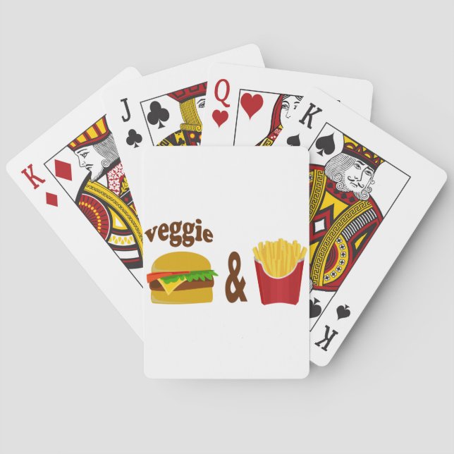 Baraja De Cartas Hamburguesa de verduras y frijoles (Reverso)