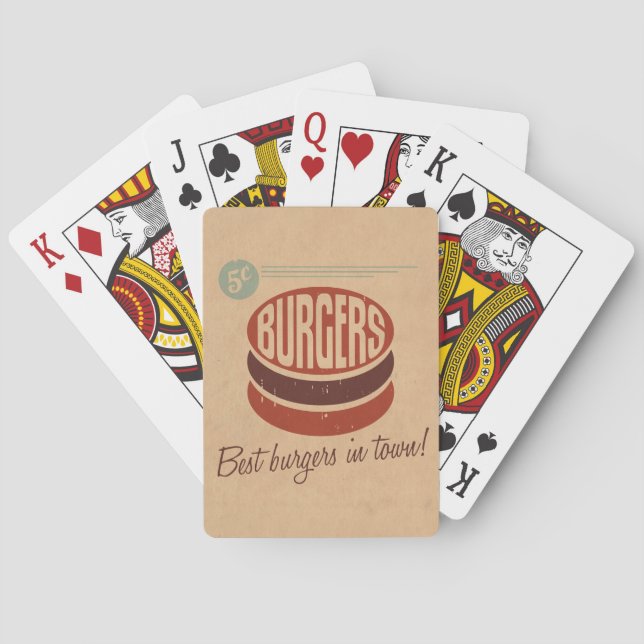 Baraja De Cartas Hamburguesa retra (Reverso)