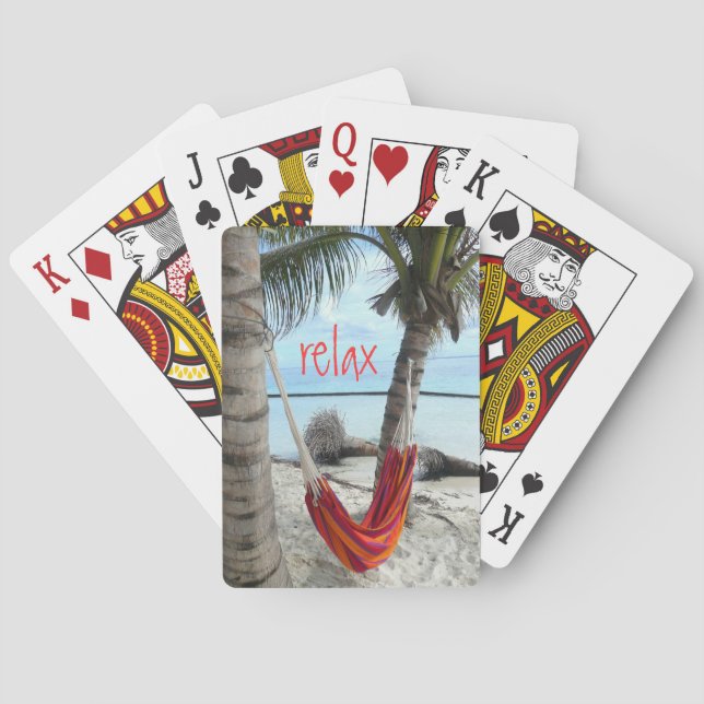 Baraja De Cartas Hammock on Caribbean Beach (Reverso)