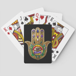 Baraja De Cartas Hamsa de oro pintado amatista rubí tercer ojo