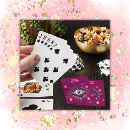 Baraja De Cartas Hamsa Hand con ojos malvados y corazones rosados e