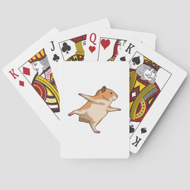 Baraja De Cartas Hamster at Yoga Stretching Legs (Reverso)