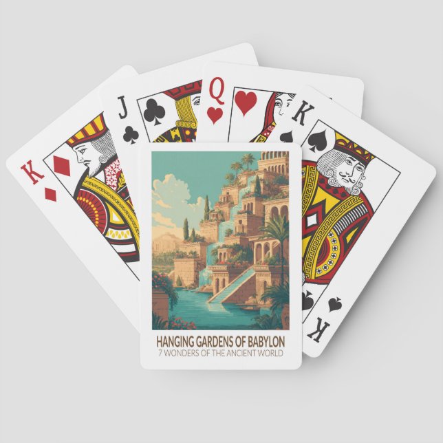 Baraja De Cartas Hanging Gardens of Babylon 7 Wonders of the World (Reverso)