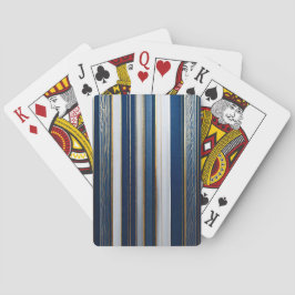 Baraja De Cartas Hanukkah Blues Stripes Blue White Gold