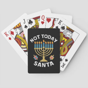 Baraja De Cartas Hanukkah No es hoy Santa Jewish Chanukah
