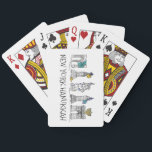 Baraja De Cartas Hanukkah NYC vacaciones judías Chanukah<br><div class="desc">Cuenta con un original ilustracion con lápiz y tinta de una fila de monumentos clásicos de la ciudad de Nueva York, "vestidos" para la temporada de vacaciones. ¡Genial para cualquiera que viva o ame NYC! ¿No ves exactamente lo que buscas? ¿Necesita ayuda con la personalización? Haga clic en "Recaucaheartsny" (esquina...</div>