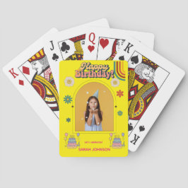 Baraja De Cartas Happy Birthday Photo Pillow | Personalized Gift 