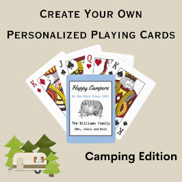 Baraja De Cartas Happy Campers Family Name Retro Poker Cards