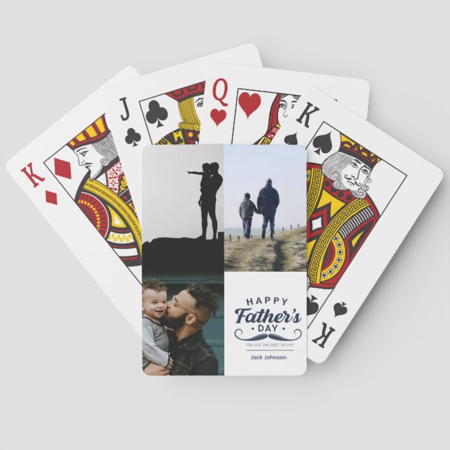Baraja De Cartas Happy Father’s Day Mustache Tribute Design (Reverso)