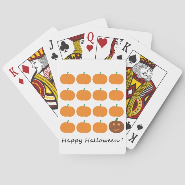 Baraja De Cartas Happy Halloween Cute Pumpkin Patch (Reverso)