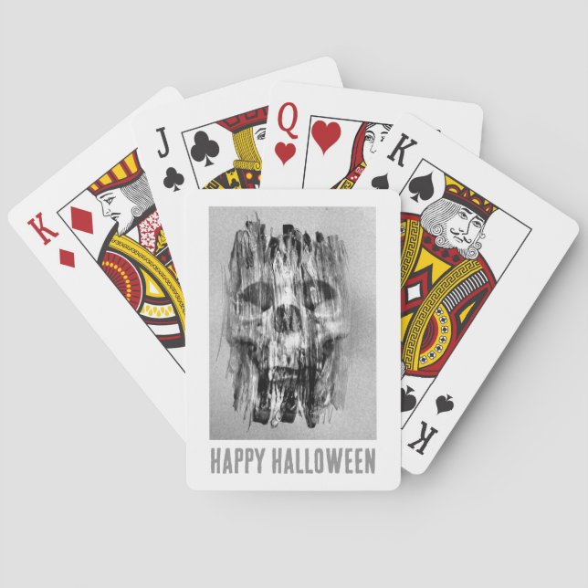 Baraja De Cartas Happy Halloween. Distressed skull (Reverso)