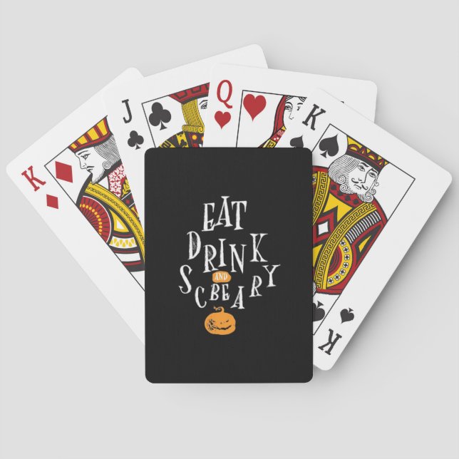 Baraja De Cartas Happy Halloween Eat Drink And Be Scary Trendy (Reverso)