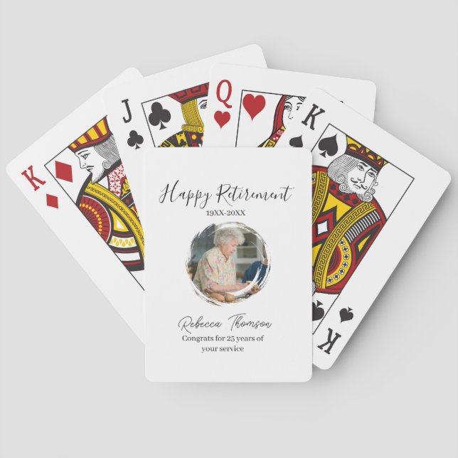 Baraja De Cartas Happy retirement year name circle photo retired (Reverso)