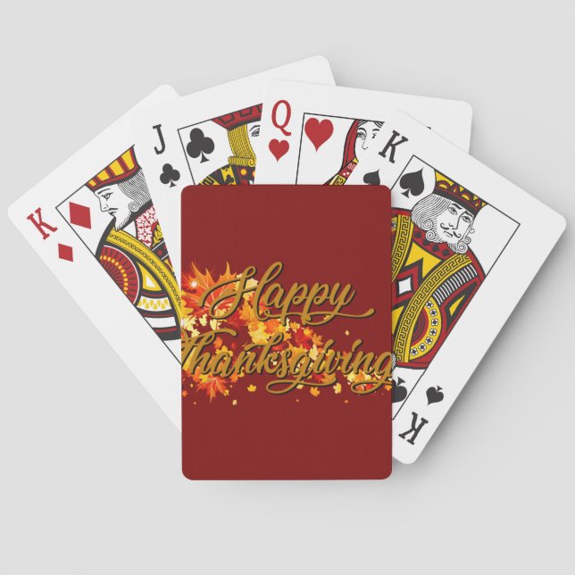 Baraja De Cartas Happy Thanksgiving (Reverso)