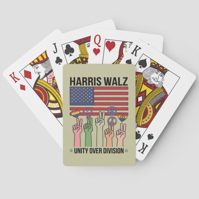 Baraja De Cartas Harris Waltz 2024 Unity Over Division (Reverso)