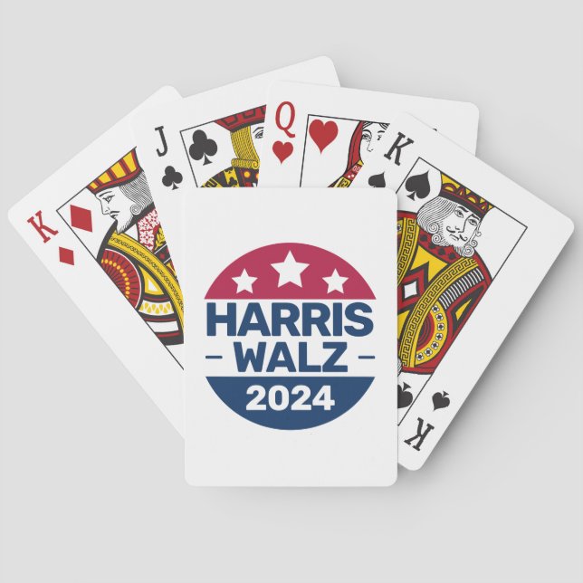 Baraja De Cartas Harris Walz 2024 Campaña por el Presidente Patriót (Reverso)