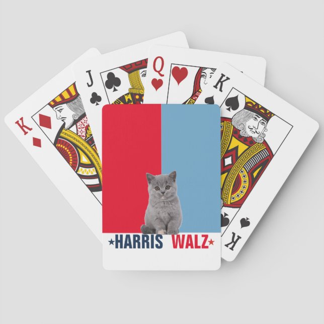 Baraja De Cartas Harris Walz 2024 Obviamente Azul Rojo (Reverso)