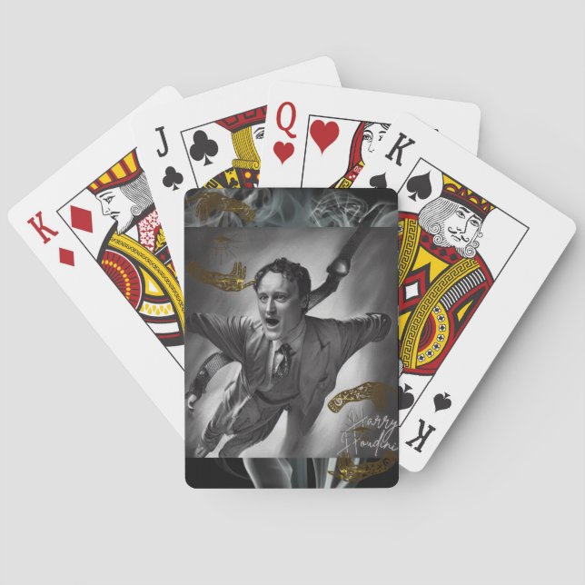 Baraja De Cartas Harry Houdini Cards Retrato Arte Pop (Reverso)