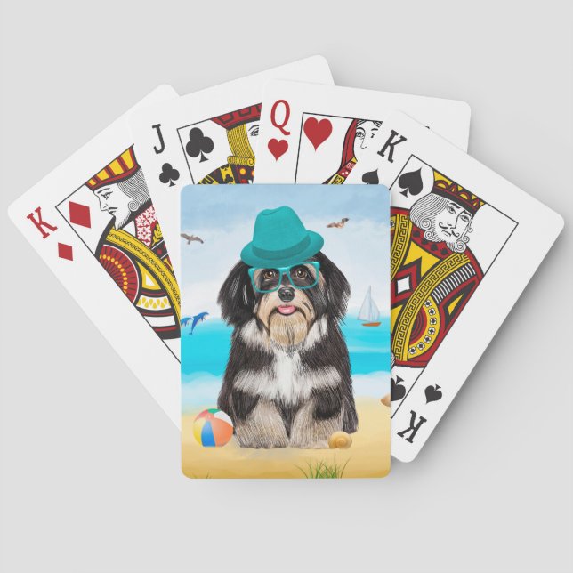 Baraja De Cartas Havanese Dog on Beach (Reverso)
