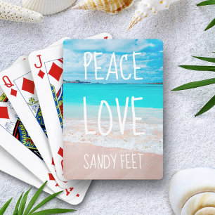 Baraja De Cartas Hawaii Playa Tropical Foto Paz Amor Pies Arenoso