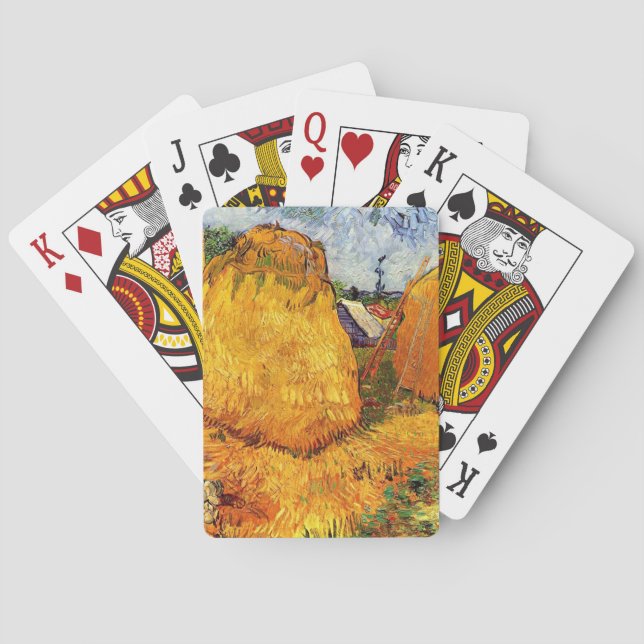 Baraja De Cartas Haystacks en Provenza de Van Gogh. (Reverso)